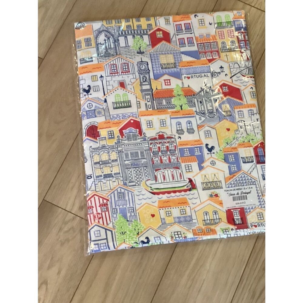 NWT. Portugal Towns 100% Cotton Fabric/Tablecloth